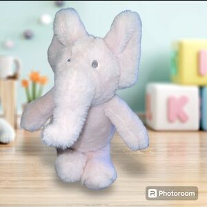 SL Home Fashions Pink Elephant Plush Stuffed Animal Gray Sewn Eyes 11" Lovey